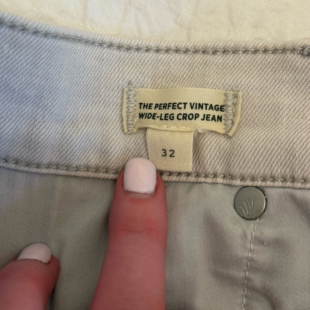 Madewell The Perfect Vintage Wide-Leg Crop Jean - Size 32 (Stone Denim) - Picture 5 of 7
